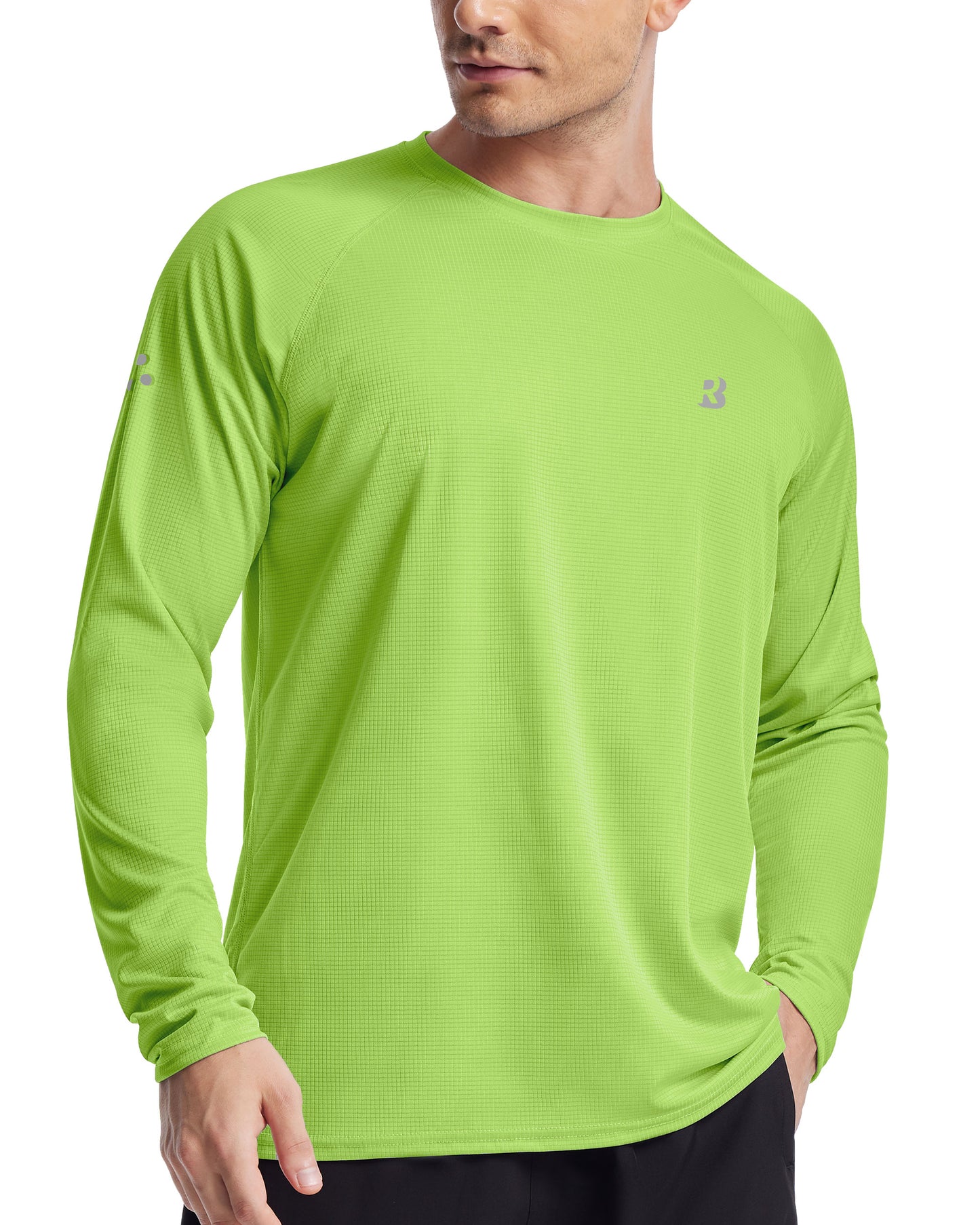 Roadbox Men's UPF 50+ Swim Rash Guard, Long Sleeve UV Sun Protection SPF Water Shirts Quick Dry for Outdoor Fishing Hiking