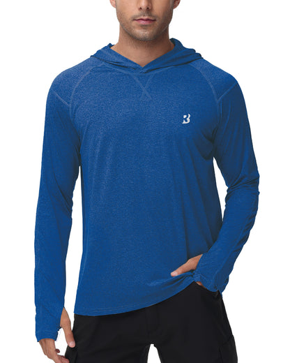 Roadbox UPF 50+ Fishing Shirts for Men Long Sleeve UV Sun Protection Hoodie Outdoor Hiking Shirts