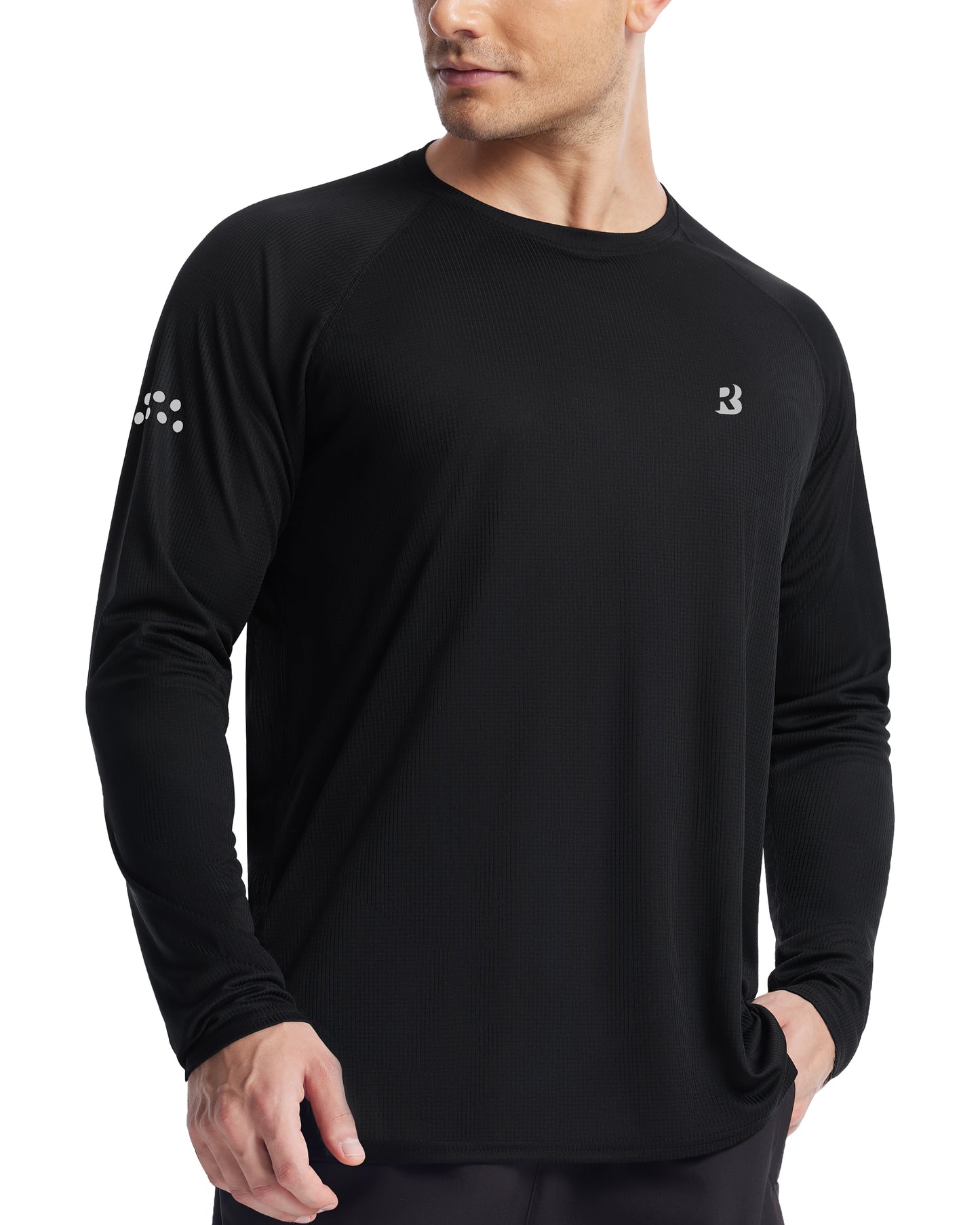 Roadbox Men's UPF 50+ Swim Rash Guard, Long Sleeve UV Sun Protection SPF Water Shirts Quick Dry for Outdoor Fishing Hiking