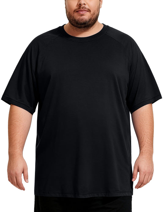 Men's Big and Tall Swim Shirts, UPF 50+ Sun Protection Short Sleeve Rash Guard, Quick Dry T-Shirt for Beach and Surfing