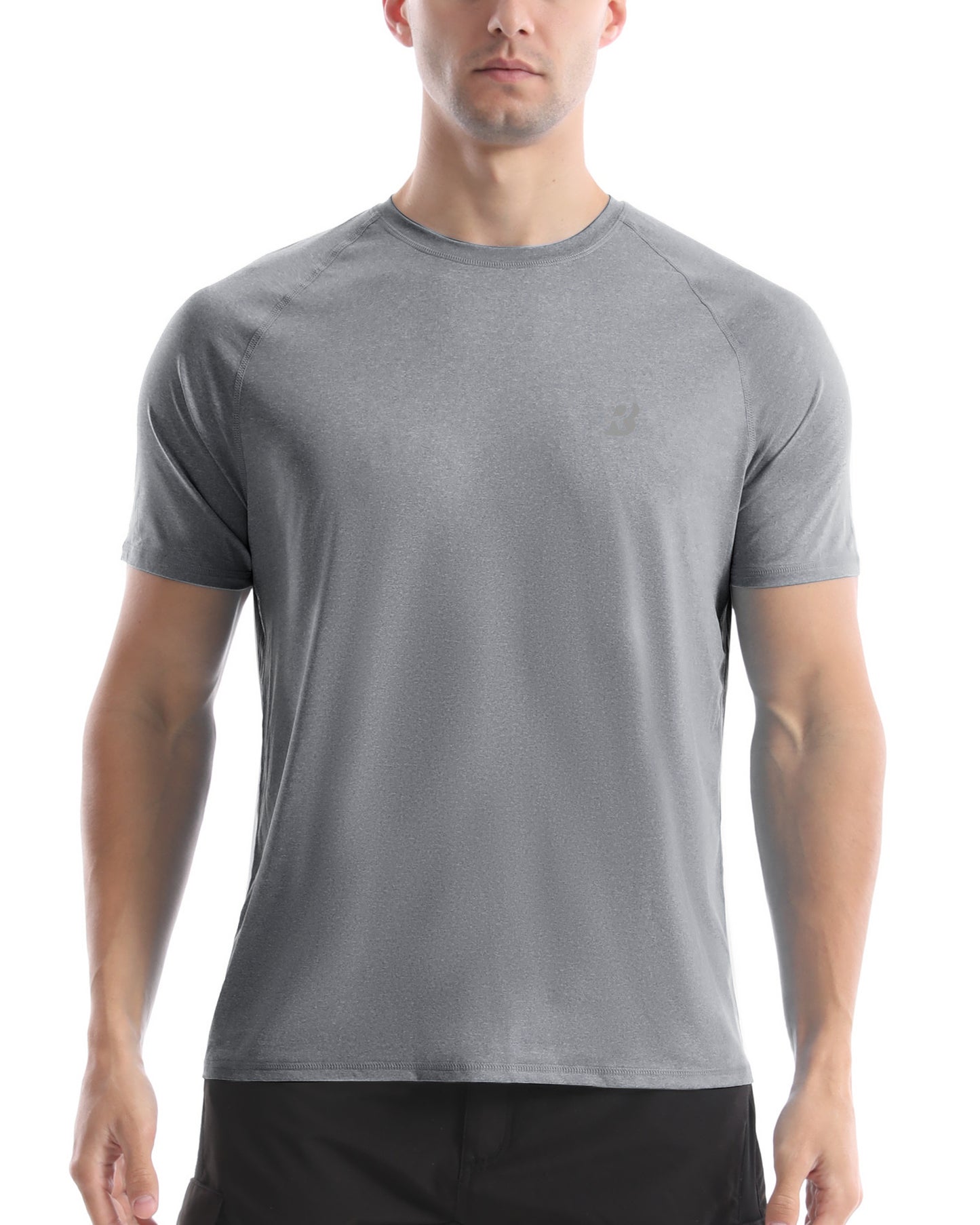 Roadbox Swim Shirts Short Sleeve for Men, Sun Protection UPF 50+ Fishing Rash Guard, UV Gym Workout Shirt for Running Outdoor