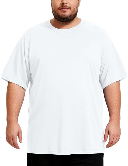 Men's Big and Tall Swim Shirts, UPF 50+ Sun Protection Short Sleeve Rash Guard, Quick Dry T-Shirt for Beach and Surfing