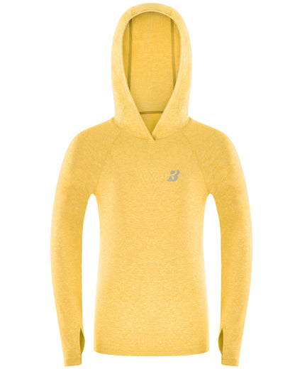 Roadbox Boys Rash Guard Hooded Shirt, Kids UPF 50+ Long Sleeve Hoodie, Youth UV Sun Protection Fishing Beach Shirts