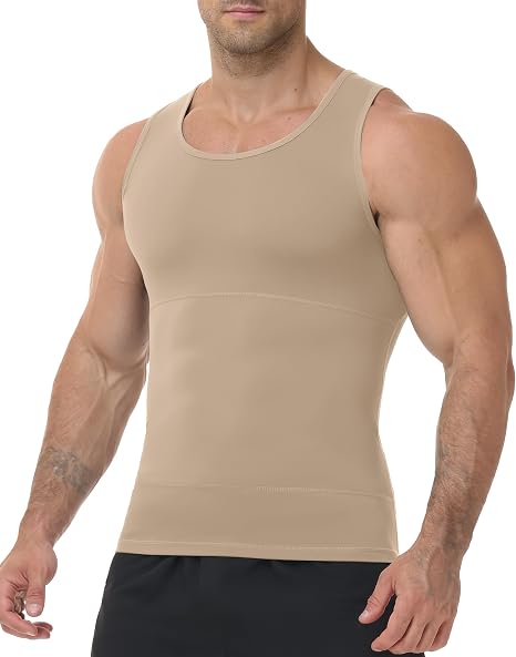 Roadbox Mens Shapewear Compression Tank Top, Slimming Body Shaper