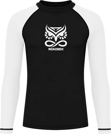 Roadbox Boys BJJ Rash Guard Long Sleeve, Jiu Jitsu No Gi Compression Shirt