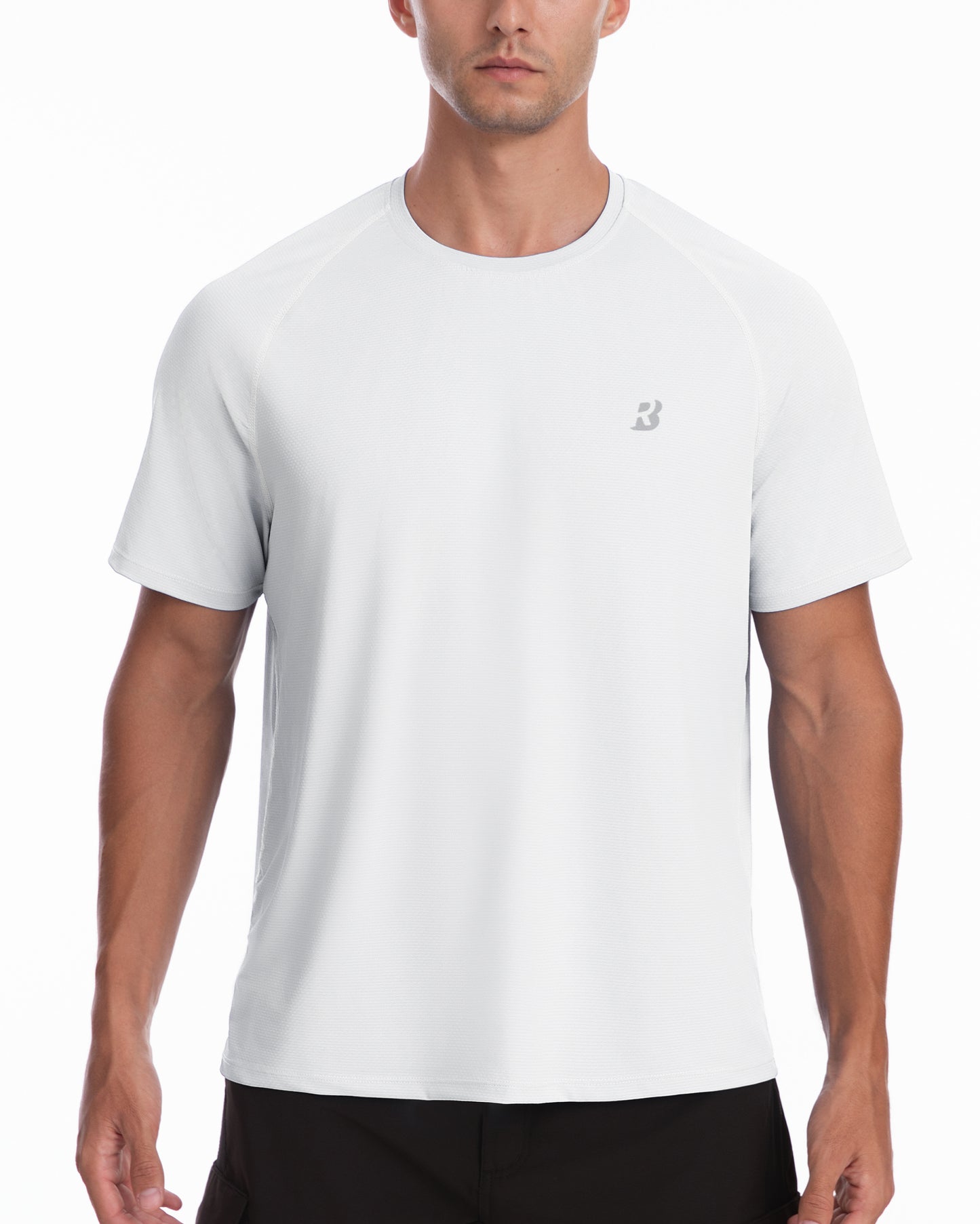 Roadbox Men's Rash Guard Short Sleeve, UPF 50+ UV Sun Protection Water T-Shirts, Cool Dry Swim Shirts for Surf Beach Fishing