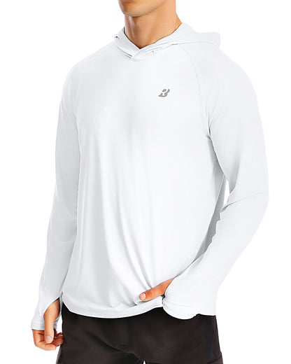 Roadbox UPF 50+ Fishing Shirts for Men, Long Sleeve UV Protection Sun Hoodie, Swim Rash Guard for Hiking Running Workout
