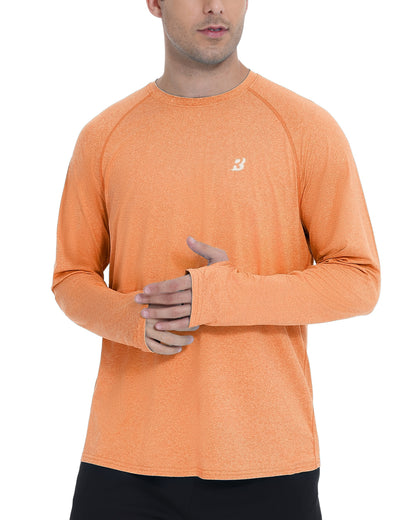 Roadbox UPF 50+ Mens Swim Shirts, Long Sleeve Sun Protection Fishing Rash Guard, Quick Dry UV Hiking Shirt with Thumbhole
