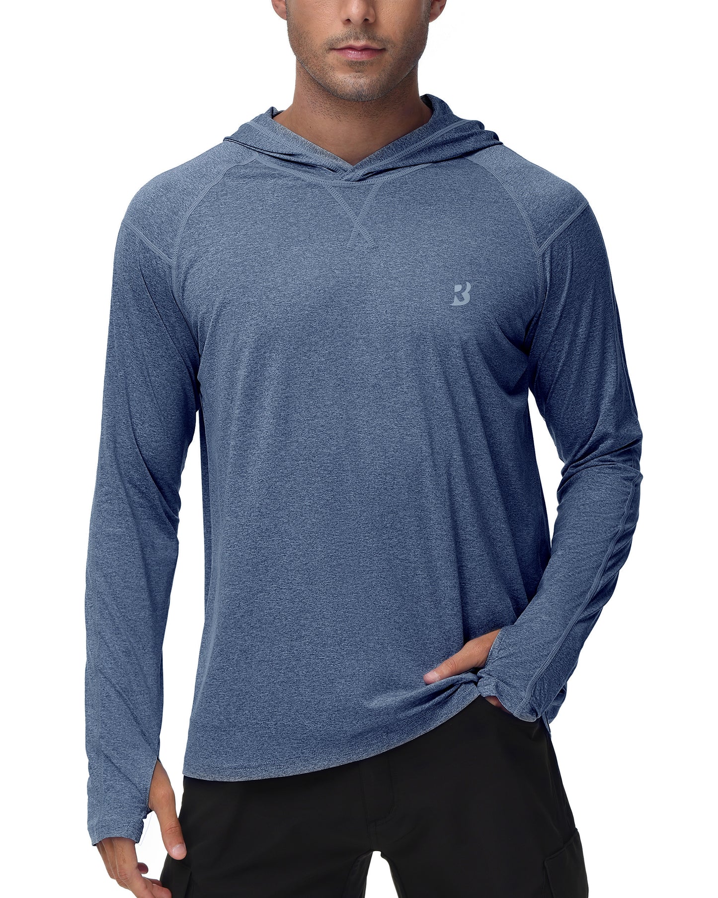 Roadbox UPF 50+ Fishing Shirts for Men Long Sleeve UV Sun Protection Hoodie Outdoor Hiking Shirts