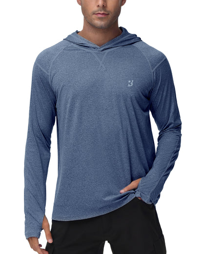 Roadbox UPF 50+ Fishing Shirts for Men Long Sleeve UV Sun Protection Hoodie Outdoor Hiking Shirts