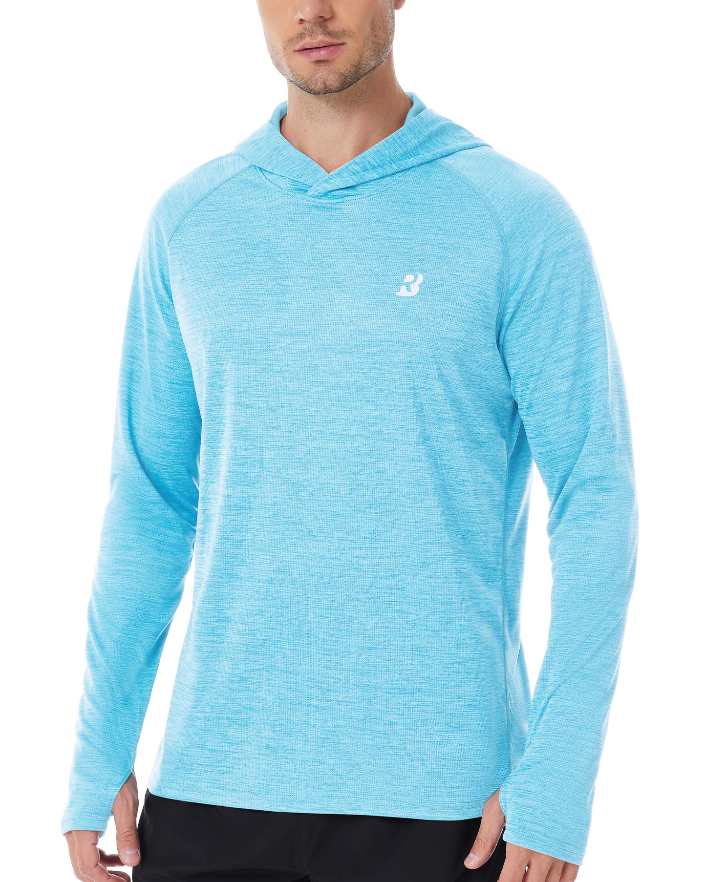 Roadbox UPF 50+ Fishing Shirts for Men, Long Sleeve UV Sun Protection Lightweight Rash Guard Hoodie for Hiking Workout