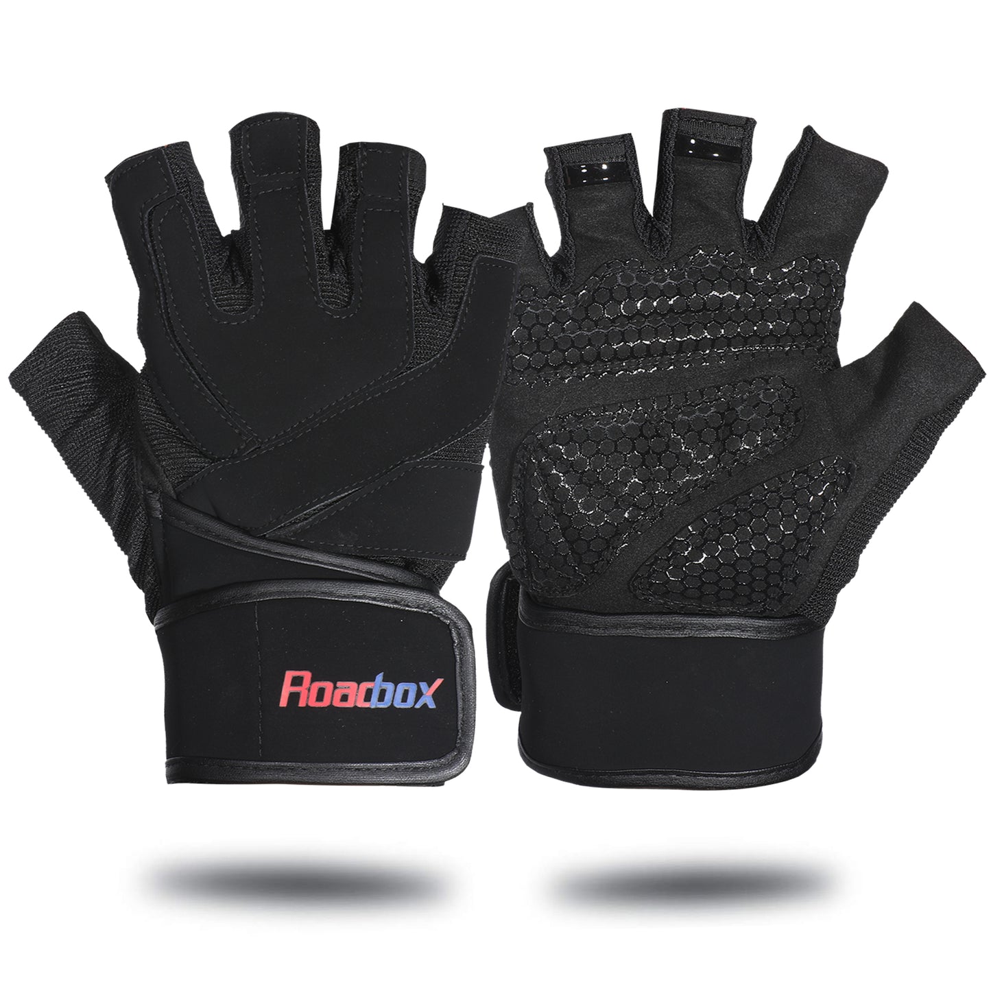 Roadbox Workout Gloves for Men Women - Weight Lifting Gym Execise Padded Anti-Slip Gloves with Extended Wrist Wrap Support