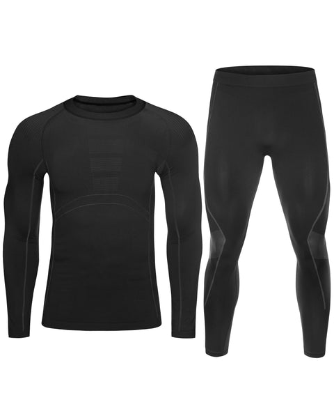 Roadbox Seamless Thermal Underwear for Men: Quick Dry Long Johns Base Layer Warm Tops and Bottoms Set for Skiing Cold Weather