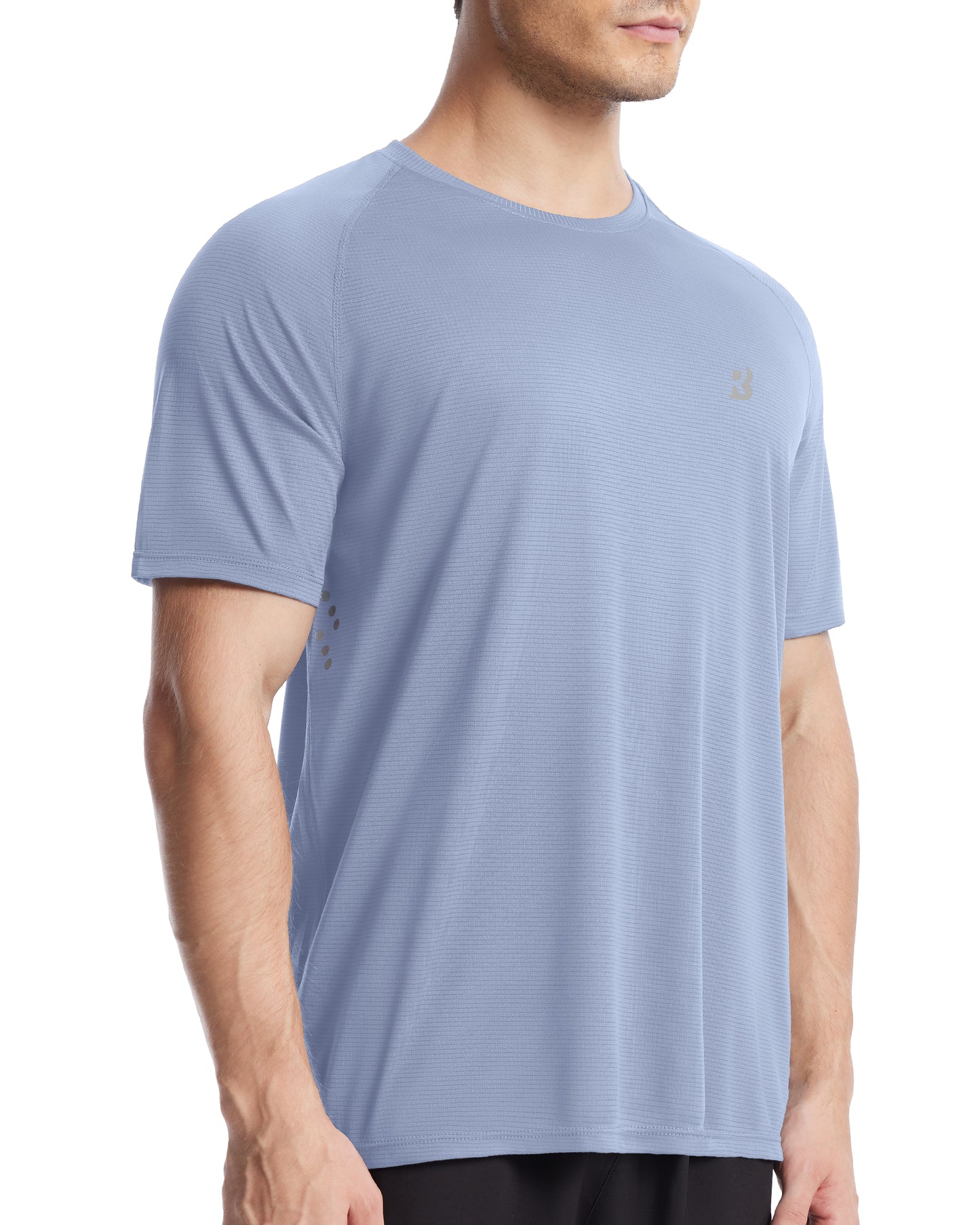 Roadbox Men's UPF 50+ Swim Rash Guard, Short Sleeve UV Sun Protection Workout Athletic Shirts Quick Dry Gym Running Tee Tops
