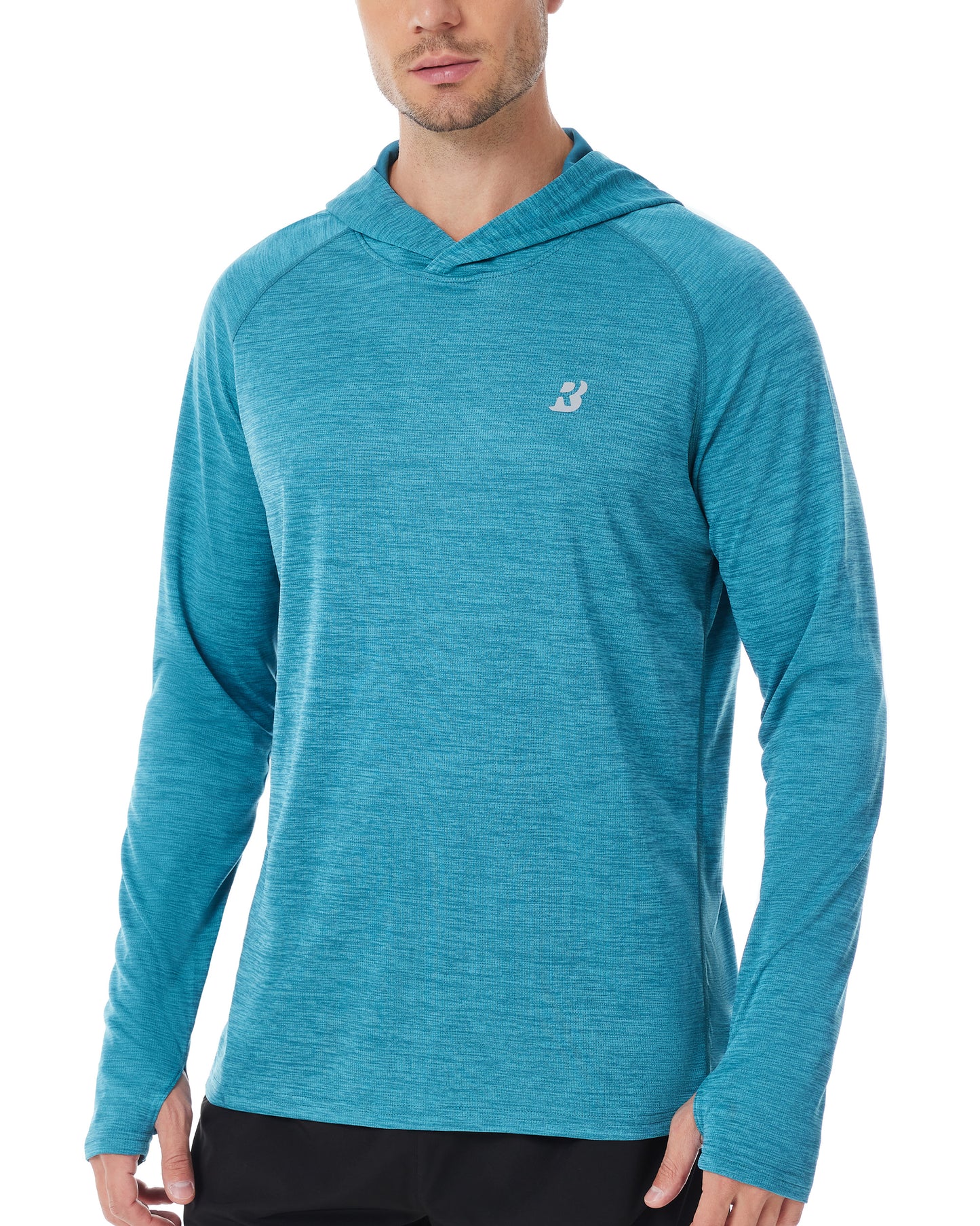 Roadbox UPF 50+ Fishing Shirts for Men, Long Sleeve UV Sun Protection Lightweight Rash Guard Hoodie for Hiking Workout