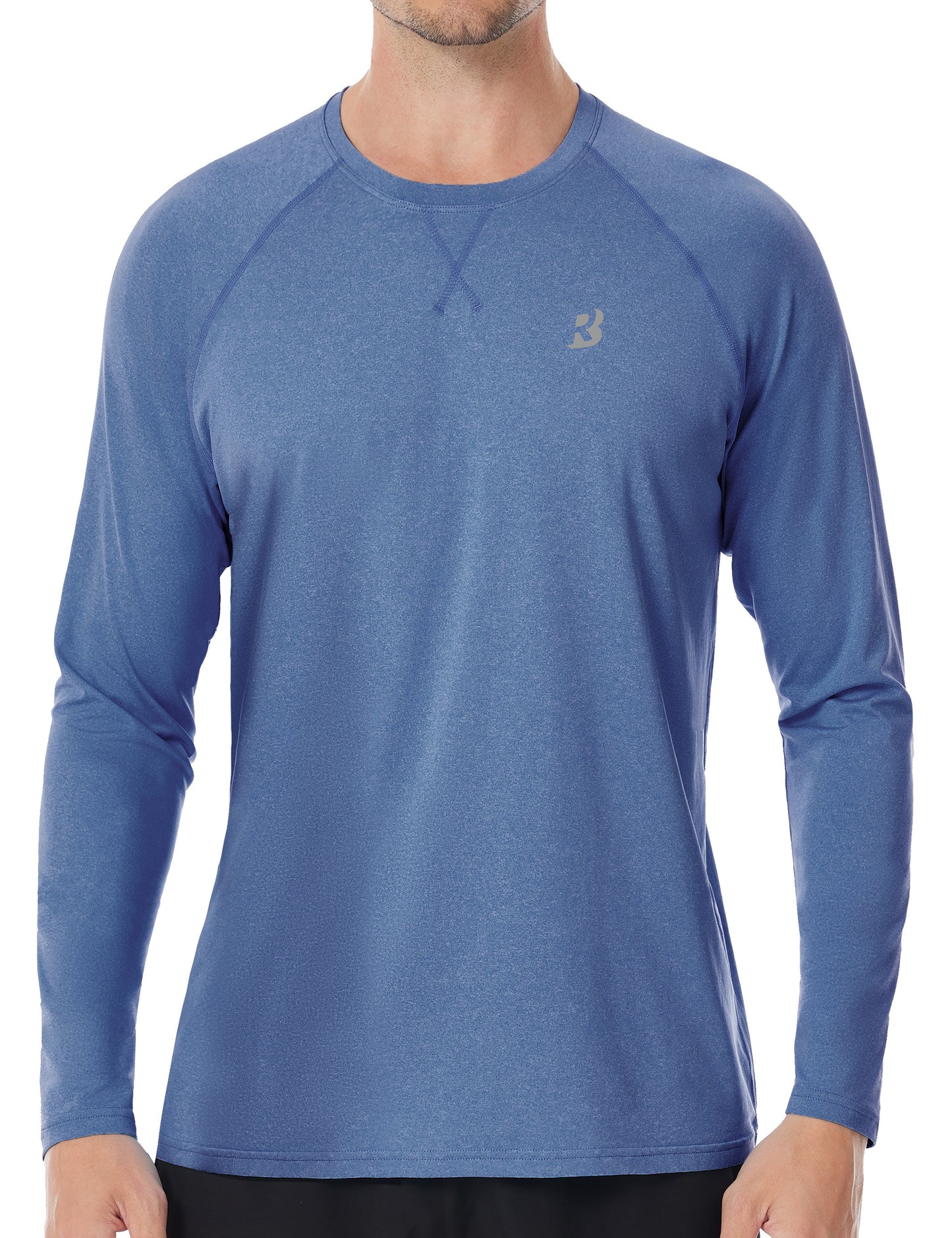 Roadbox UPF 50+ Sun Shirts for Men, UV Protection Long Sleeve Swim Shirt, Lightweight Rash Guard for Fishing Hiking Running
