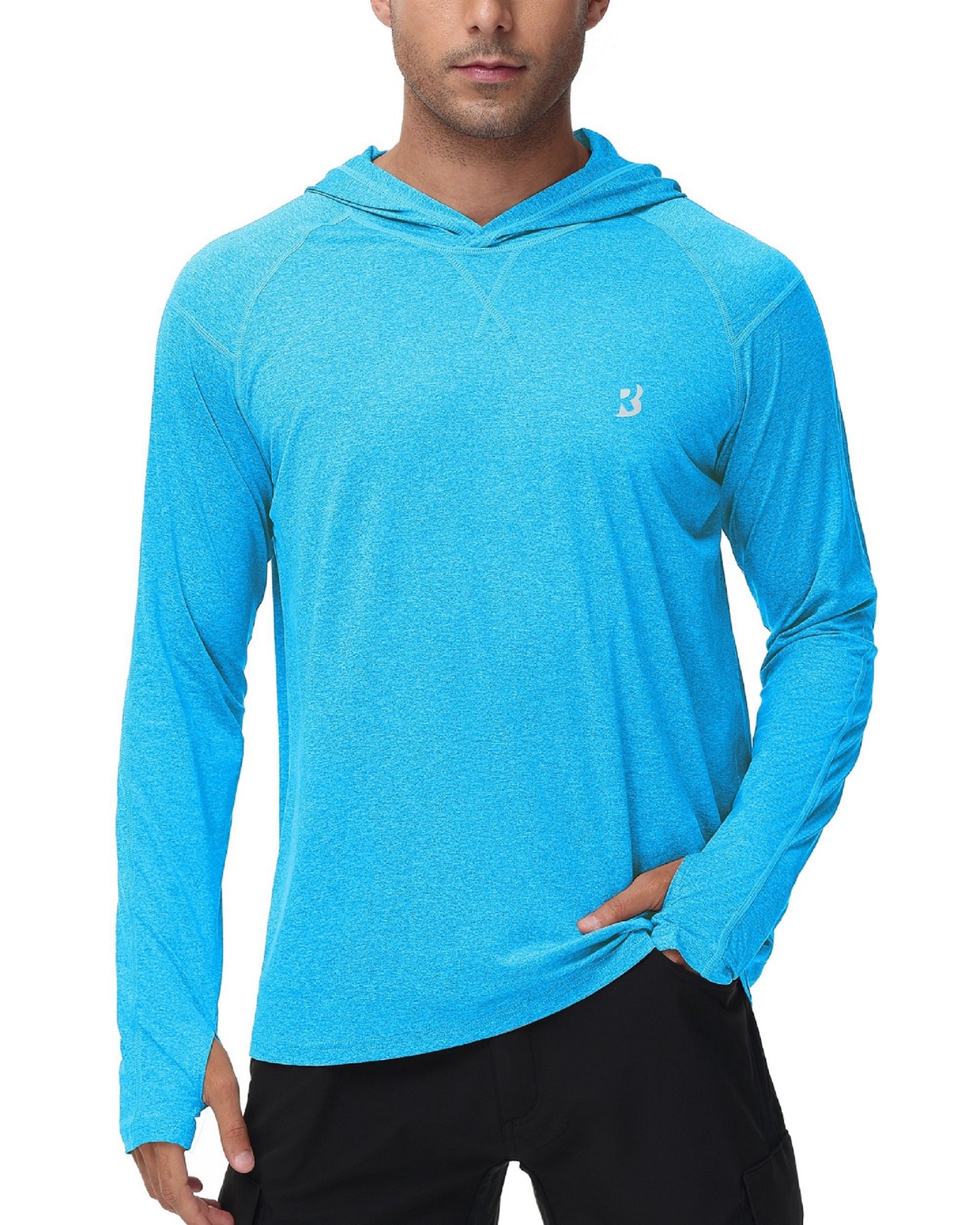 Roadbox UPF 50+ Fishing Shirts for Men Long Sleeve UV Sun Protection Hoodie Outdoor Hiking Shirts