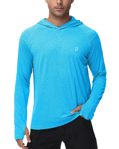 Roadbox UPF 50+ Fishing Shirts for Men Long Sleeve UV Sun Protection Hoodie Outdoor Hiking Shirts
