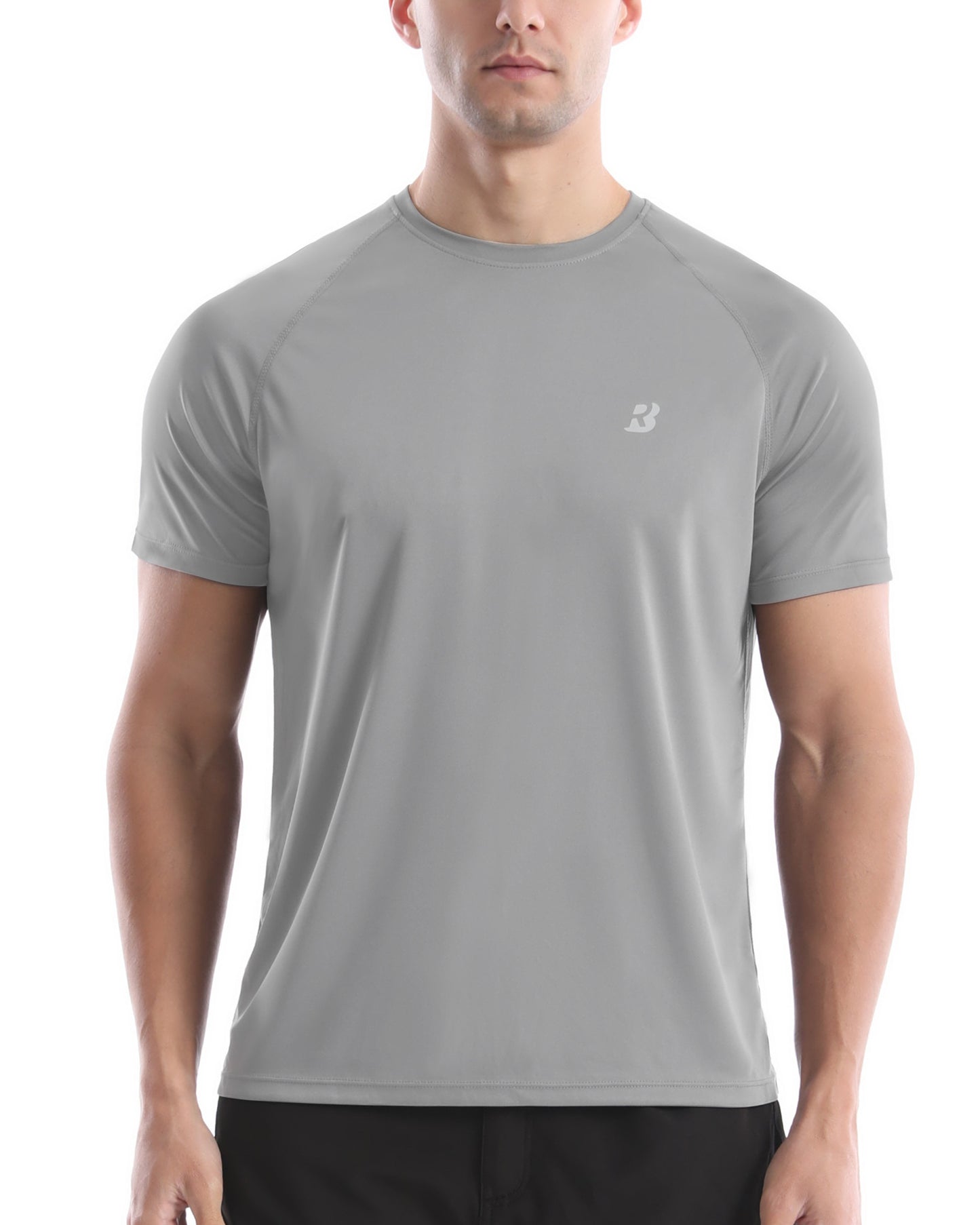Roadbox Men's Rash Guard Short Sleeve, UPF 50+ UV Sun Protection Swim Shirts, Quick Dry Lightweight Water Surf Beach T-Shirt