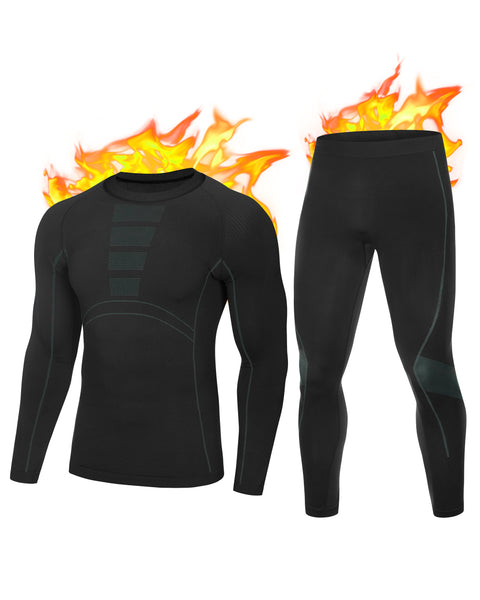 Roadbox Seamless Thermal Underwear for Men: Quick Dry Long Johns Base Layer Warm Tops and Bottoms Set for Skiing Cold Weather