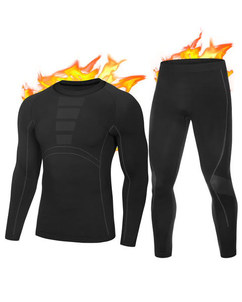 Roadbox Seamless Thermal Underwear for Men: Quick Dry Long Johns Base Layer Warm Tops and Bottoms Set for Skiing Cold Weather