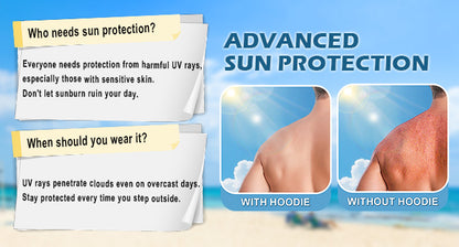 Roadbox Mens UPF 50+ Sun Protection Hoodie, UV Long Sleeve Fishing Shirts, Lightweight Swim Rash Guard for Outdoor Hiking
