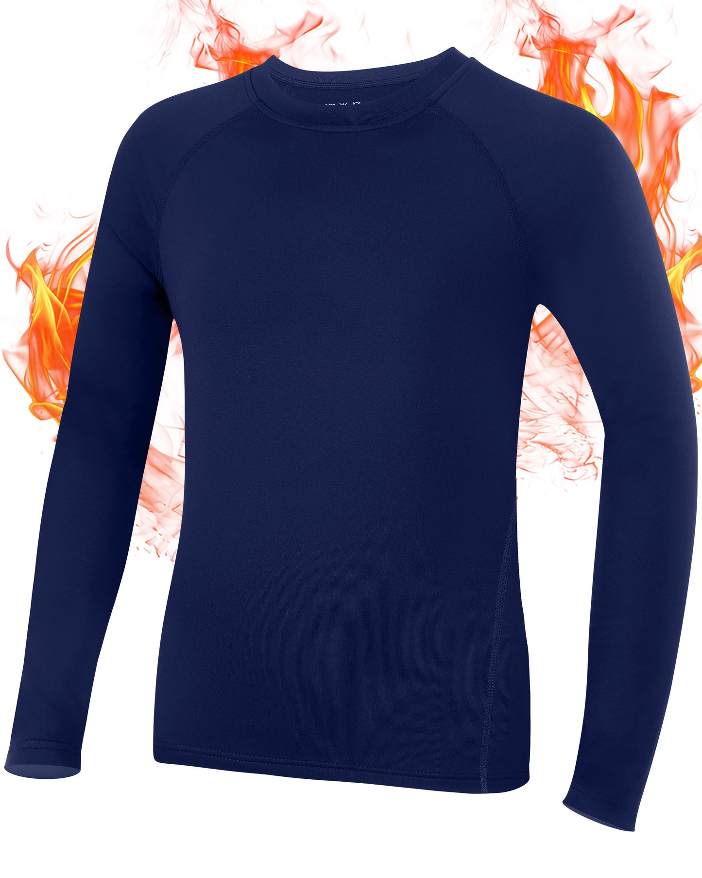 Roadbox Boys Compression Thermal Shirt - 1-2 Pack Youth Long Sleeve Fleece Base Layer Undershirts Football Baseball