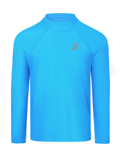 Roadbox Boys UPF 50+ Rash Guard, Swim Shirt Sun Protection Long Sleeve for Kids, Toddler Rashguard Athletic Surf Water Shirts
