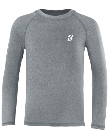 Roadbox Boys Rash Guard Swim Shirt, UPF 50 Sun Protection Long Sleeve, Quick Dry Swimming Fishing Shirts for Kids Youth