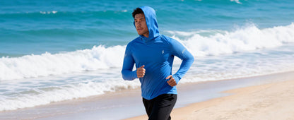 Roadbox Mens UPF 50+ Sun Protection Hoodie, UV Long Sleeve Fishing Shirts, Lightweight Swim Rash Guard for Outdoor Hiking