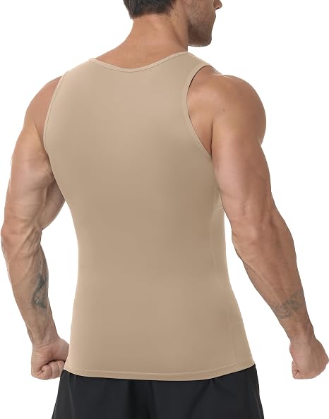 Roadbox Mens Shapewear Compression Tank Top, Slimming Body Shaper