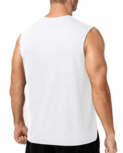 Roadbox Men’s Athletic Sleeveless Shirts, Quick Dry Workout Tank Top, Lightweight Muscle Shirts for Sports Gym Running Summer
