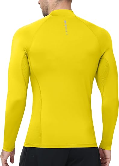 Roadbox Men's Mock Turtleneck Compression Shirts, Long Sleeve Undershirts