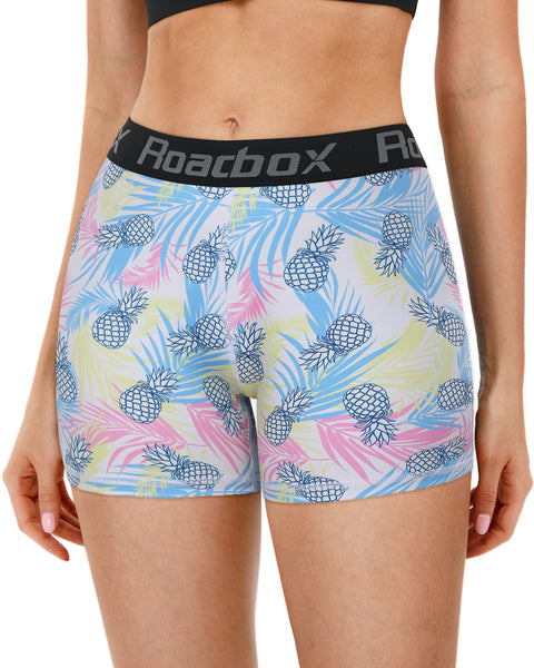 Roadbox Spandex Volleyball Shorts for Women - 4 inch Compression Shorts Summer Outdoor Shorts Cool Dry for Running Workout Yoga