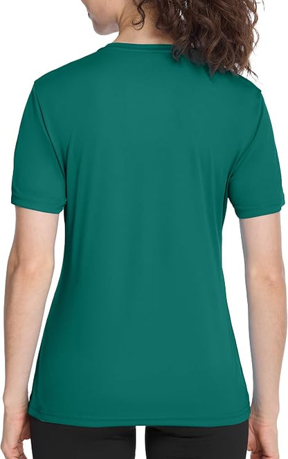 Roadbox Women's Workout Tops Short Sleeve, UPF 50+ Sun Protection Shirts, Quick Dry Athletic Gym Running Hiking Tee Shirt