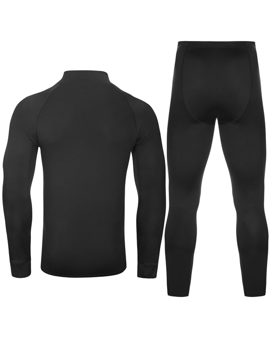 Roadbox Thermal Underwear for Men: Fleece Lined Long Johns Base Layer Long Sleeve Top & Bottom Set