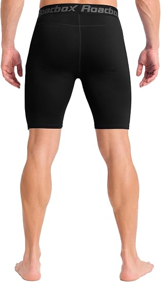 Roadbox Men's Compression Shorts, Performance Running Spandex Shorts, Workout Athletic Underwear Base Layer for Sports Gym
