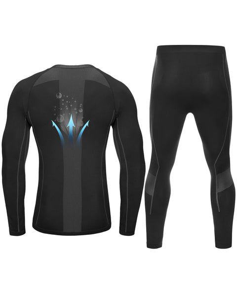 Roadbox Seamless Thermal Underwear for Men: Quick Dry Long Johns Base Layer Warm Tops and Bottoms Set for Skiing Cold Weather