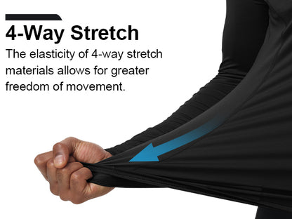 Roadbox Men's Compression Shirt Hoodie with Mask, Long Sleeve Workout Athletic Base Layer, Sports Gym Running Undershirt Top