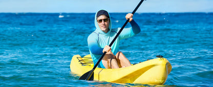 Roadbox Mens UPF 50+ Sun Protection Hoodie, UV Long Sleeve Fishing Shirts, Lightweight Swim Rash Guard for Outdoor Hiking