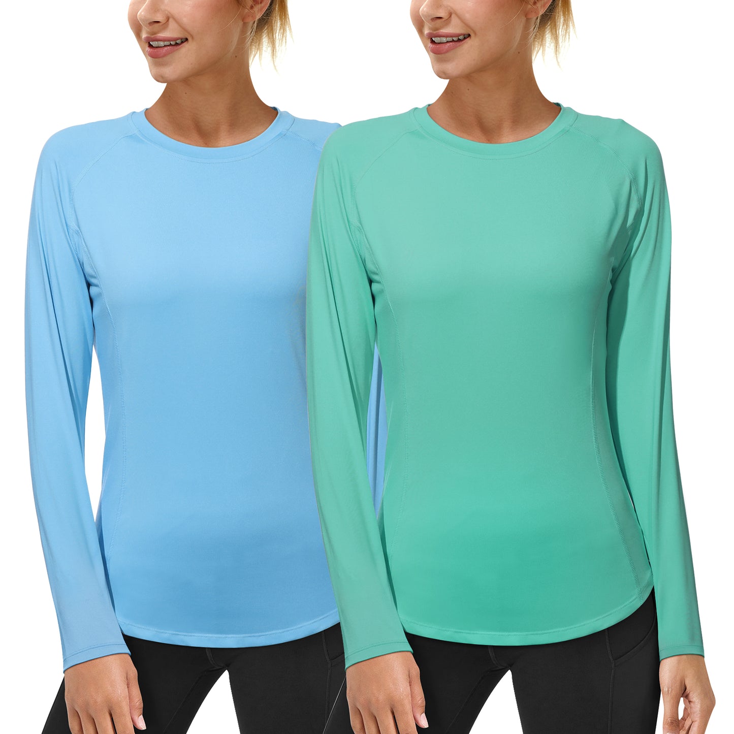 Roadbox Women's Long Sleeve UV Sun Shirts UPF 50+ Workout Swim Rash Guard Tops