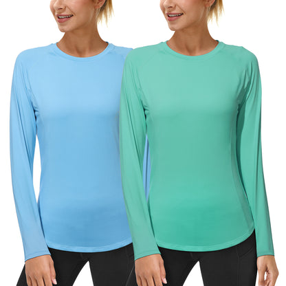 Roadbox Women's Long Sleeve UV Sun Shirts UPF 50+ Workout Swim Rash Guard Tops