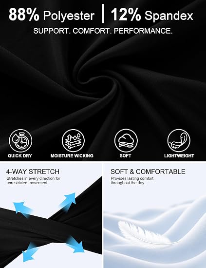 Roadbox Men's Compression Shorts, Performance Running Spandex Shorts, Workout Athletic Underwear Base Layer for Sports Gym