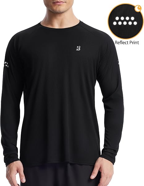 Roadbox Men's UPF 50+ Swim Rash Guard, Long Sleeve UV Sun Protection SPF Water Shirts Quick Dry for Outdoor Fishing Hiking