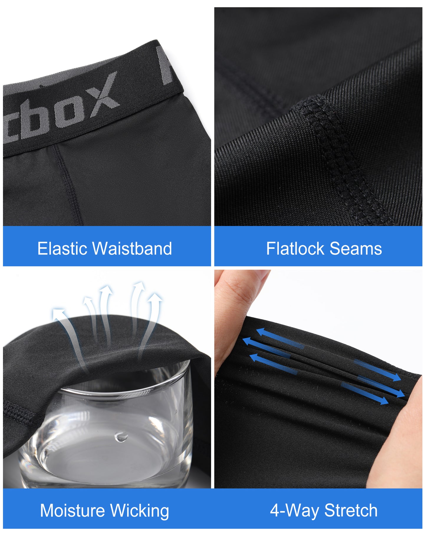 Roadbox Youth Boys Compression Shorts, Kids Spandex Underwear with Protective Cup, Athletic Base Layers for Baseball Football