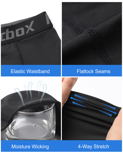 Roadbox Youth Boys Compression Shorts, Kids Spandex Underwear with Protective Cup, Athletic Base Layers for Baseball Football