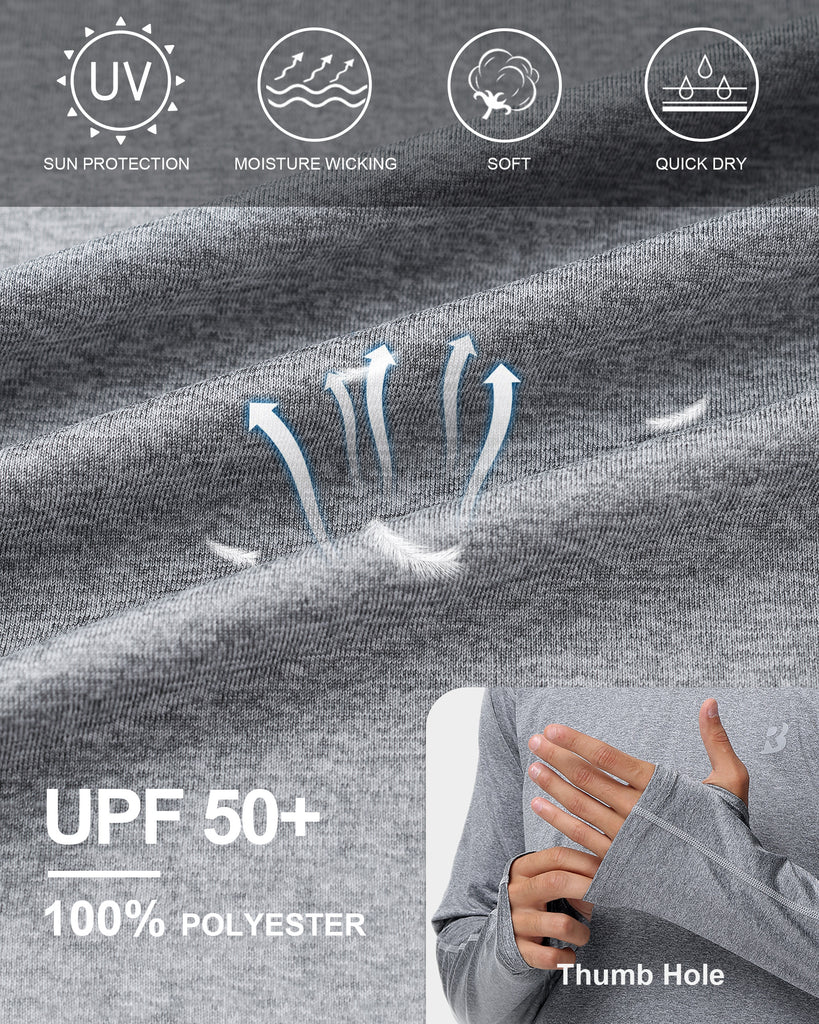 Roadbox UPF 50+ Fishing Shirts for Men Long Sleeve UV Sun Protection H