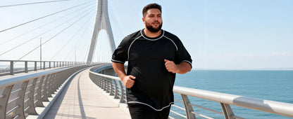 Roadbox Mens Big and Tall Swim Shirt, UPF 50+ Short Sleeve Rash Guard, UV Sun Protection Quick Dry Water T-Shirts for Beach