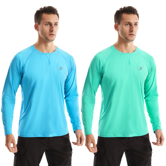 Roadbox UPF 50+ Sun Shirts for Men, UV Protection Long Sleeve Swim Shirt, Lightweight Rash Guard for Fishing Hiking Running