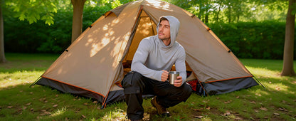 Roadbox Mens UPF 50+ Sun Protection Hoodie, UV Long Sleeve Fishing Shirts, Lightweight Swim Rash Guard for Outdoor Hiking
